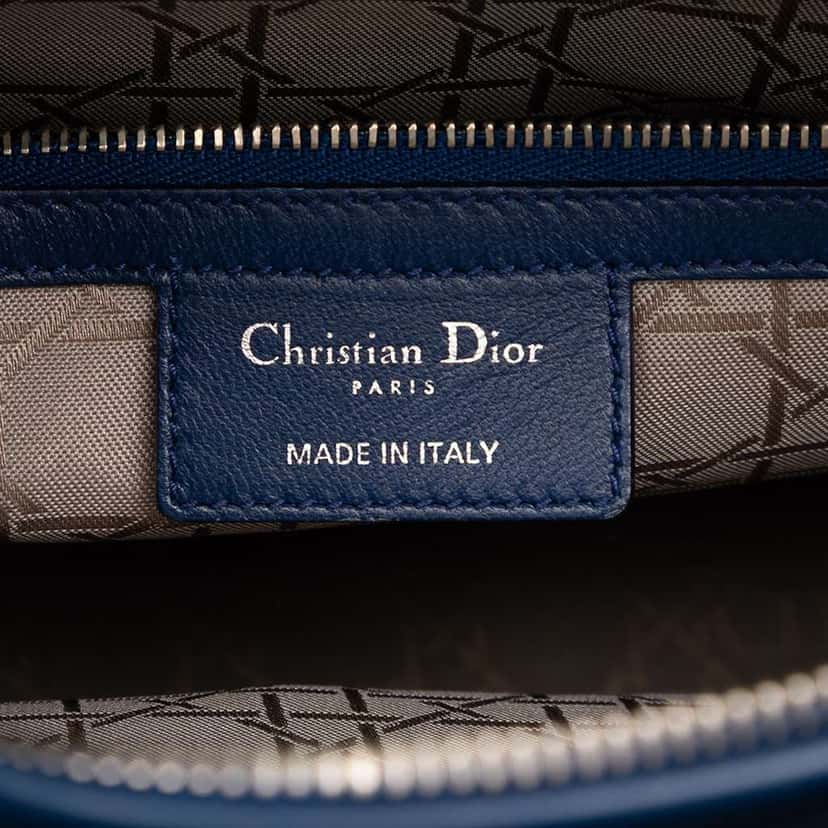 Dior Large Lambskin Cannage Lady Dior Blue Leather Good condition - Box View
