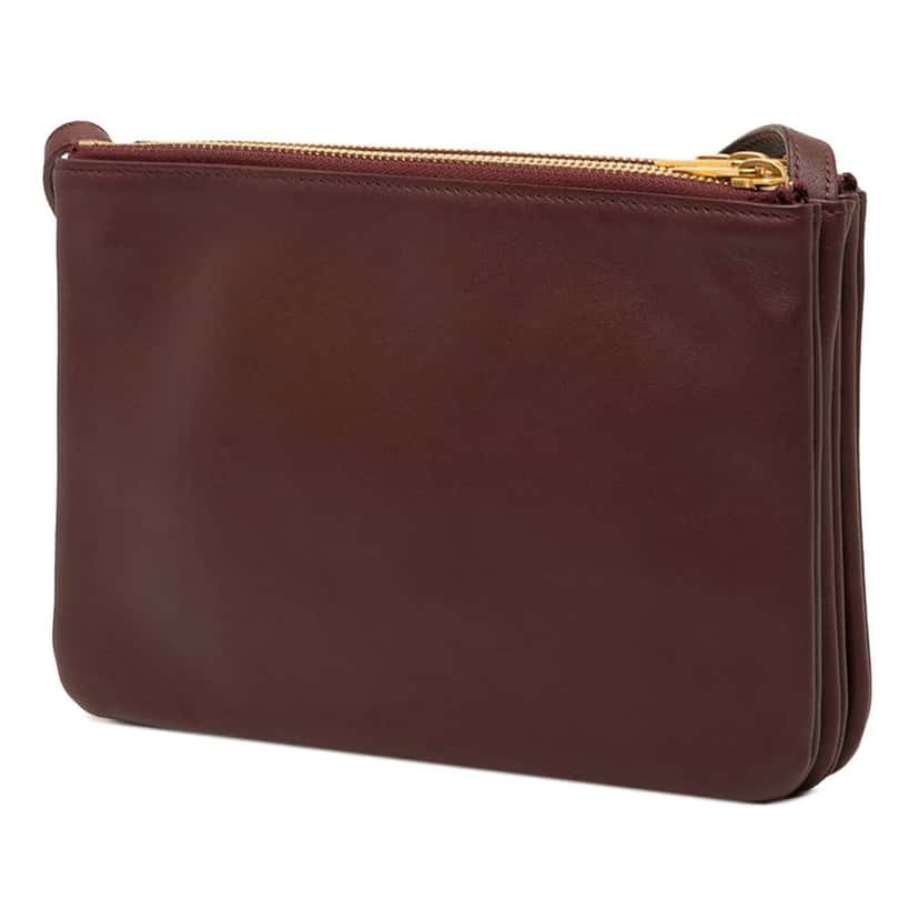 Celine Small Lambskin Trio Crossbody Red Leather Good condition - Back View