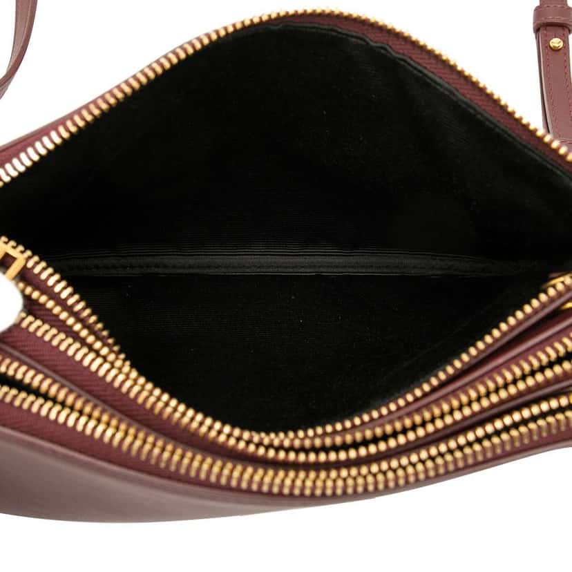 Celine Small Lambskin Trio Crossbody Red Leather Good condition - Model View