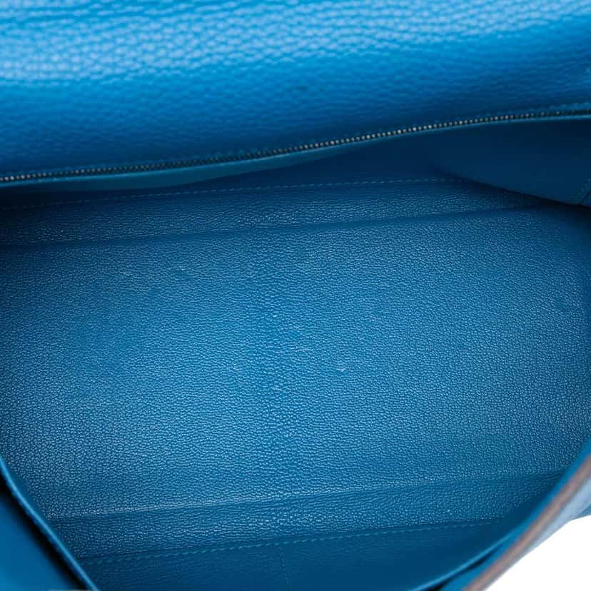 Hermès Togo Kelly II Retourne 32 Blue Leather Fair condition - Model View
