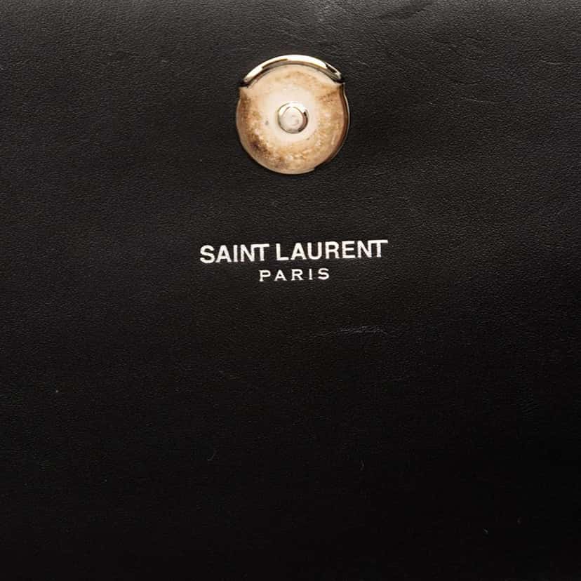Saint Laurent Calfskin Cloud Star Applique Classic Monogram Kate Tassel Wallet on Chain Black Leather Very good condition - Box View
