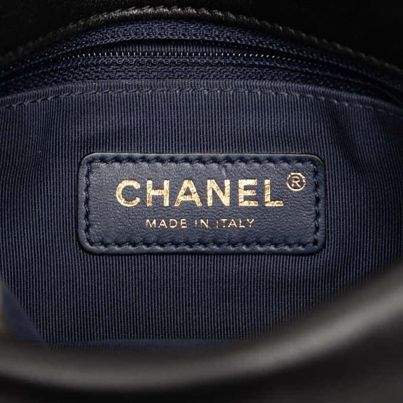 Chanel Chevron Calfskin Double Envelope Flap Blue Leather Good condition - Box View