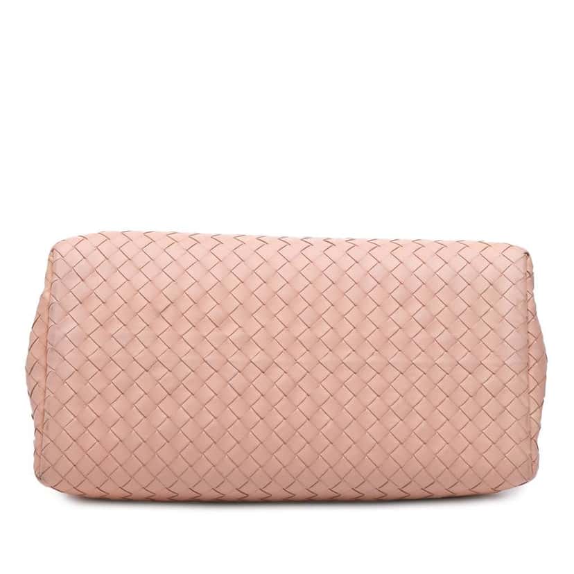 Bottega Veneta Small Nappa Intrecciato Roma Satchel Pink Leather Good condition - Inside View