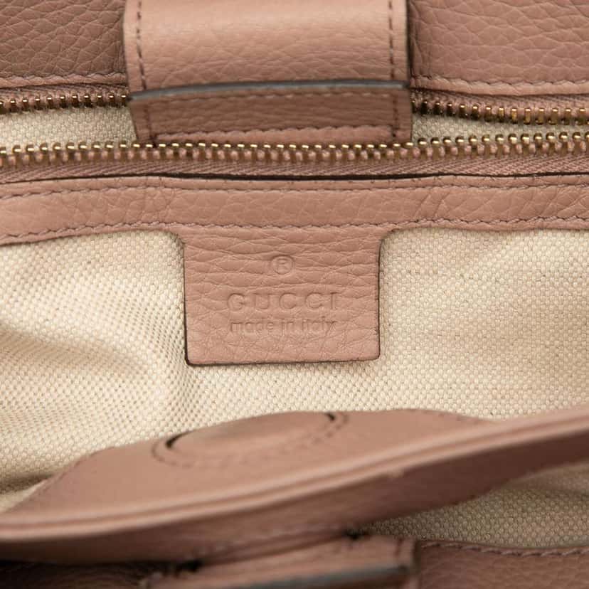 Gucci Small Calfskin Bamboo Shopper Satchel Pink Leather Very good condition - Box View