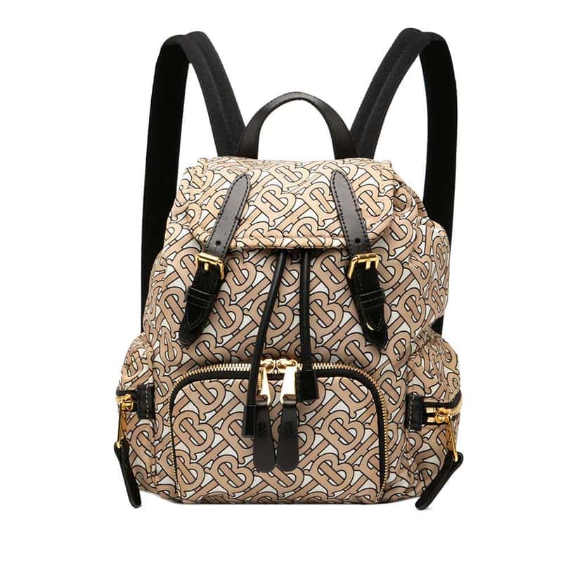 Burberry TB Monogram Nylon Backpack Brown Good condition - Front View
