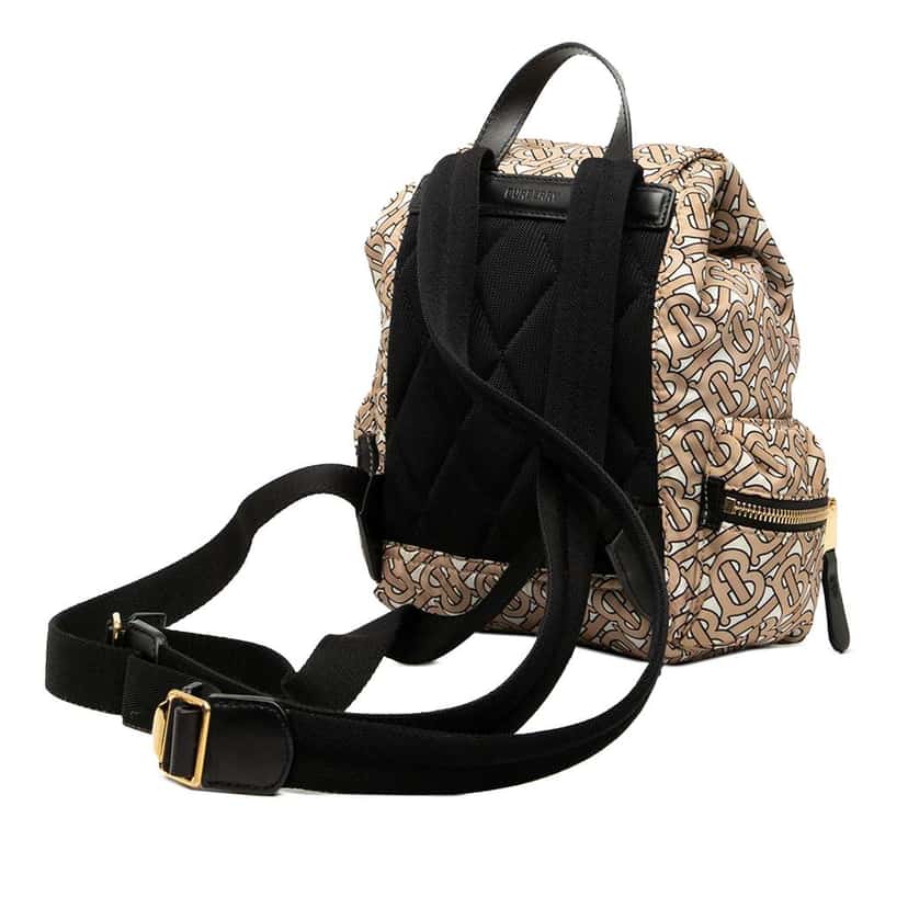 Burberry TB Monogram Nylon Backpack Brown Good condition - Back View