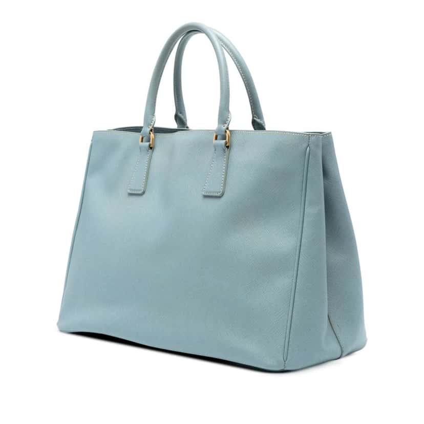 Prada Large Saffiano Lux Galleria Satchel Blue Leather Good condition - Back View
