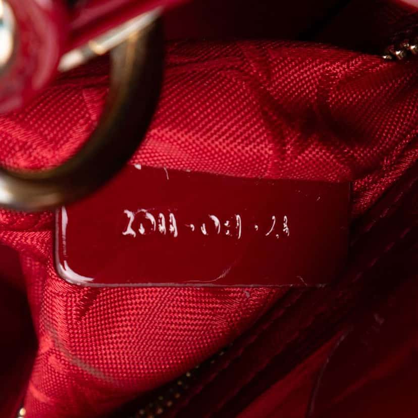 Dior Mini Patent Cannage Lady Dior Red Leather Good condition - Box View