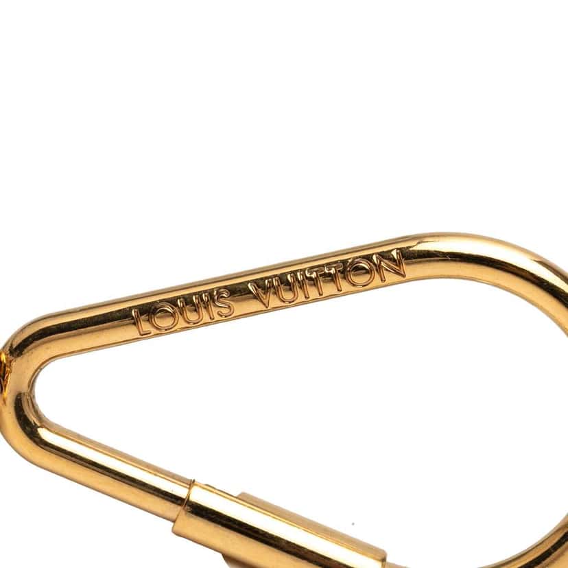 Louis Vuitton Gold Plated Enamel Puzzle Key Ring and Bag Charm Gold Metal Good condition - Model View