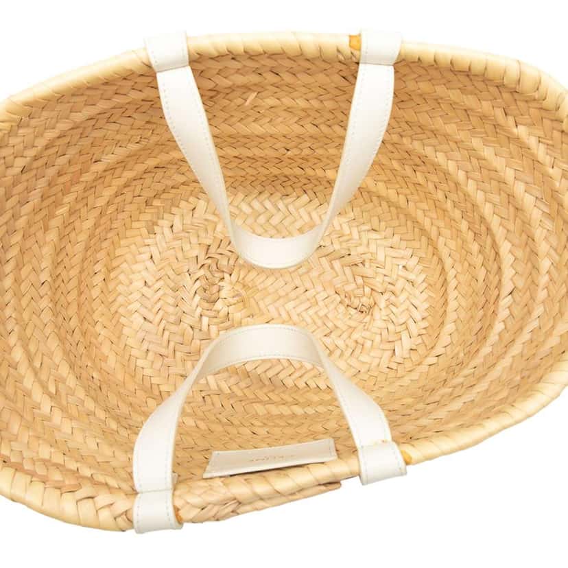 Celine Small Raffia Cuir Triomphe Classic Panier Tote Brown Good condition - Model View
