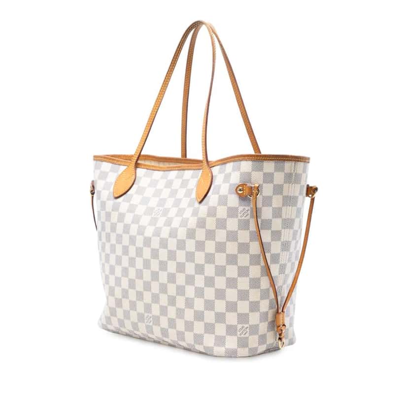 Louis Vuitton Damier Azur Neverfull MM White Good condition - Back View