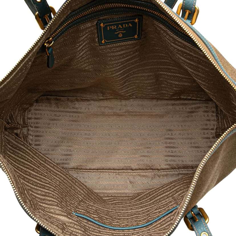 Prada Canvas Canapa Logo Satchel Brown Canvas Good condition - Model View