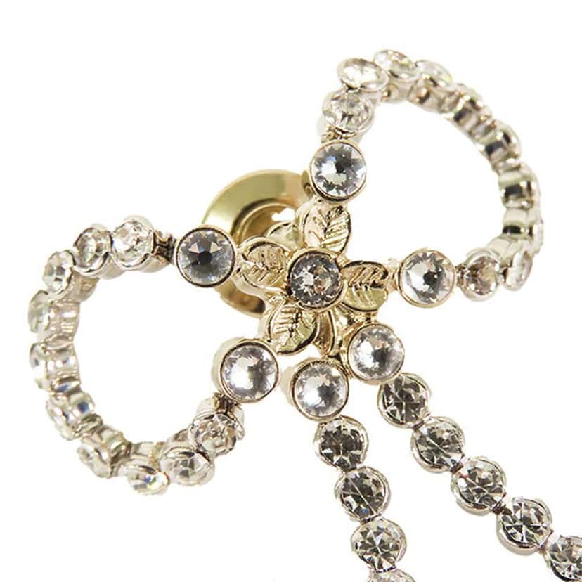 Chanel Gold Plated Rhinestone Embellished Ribbon Marine Brooch Gold Metal Good condition - Inside View