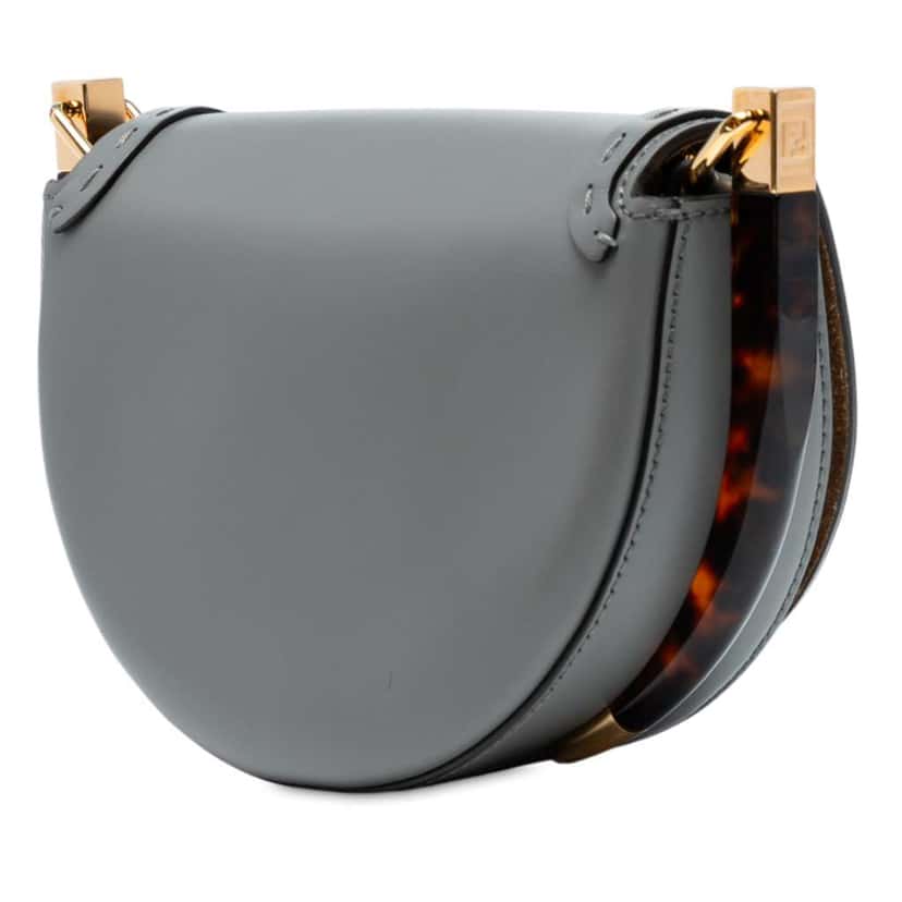 Fendi Leather Moonlight Crossbody Grey Leather Very good condition - Back View
