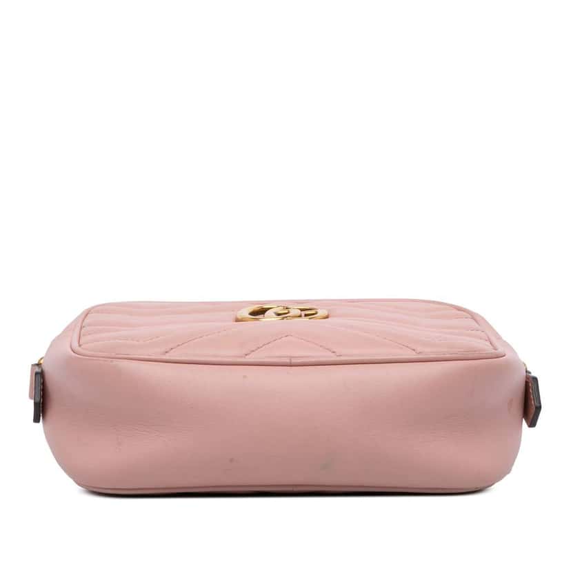 Gucci Mini GG Marmont Matelasse Leather Crossbody Pink Leather Good condition - Inside View