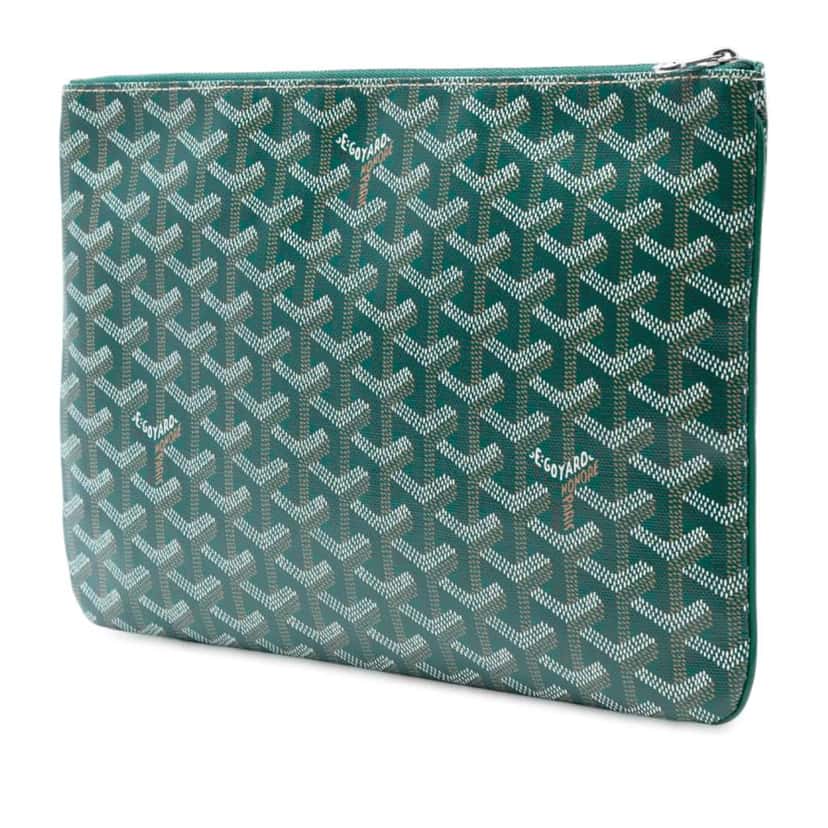 Goyard Goyardine Senat MM Green Canvas Good condition - Back View