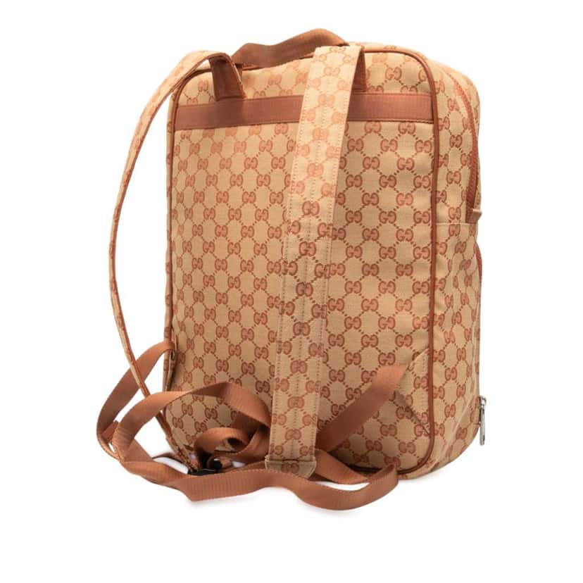 Gucci GG Canvas NY Yankees Backpack Brown Canvas Good condition - Back View