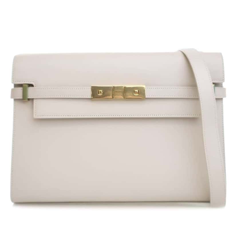 Saint Laurent Medium Leather Manhattan Shoulder Bag White Leather Good condition - Front View