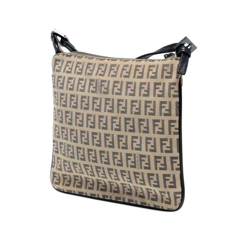 Fendi Zucchino Canvas Crossbody Brown Canvas Very good condition - Back View