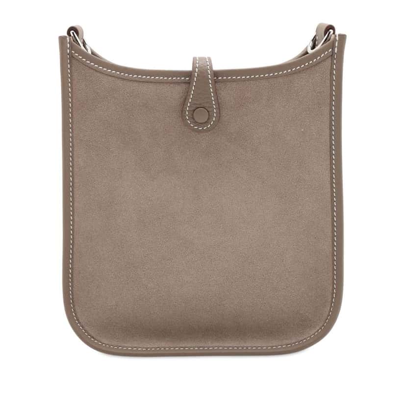 Hermès Grizzly Calfskin and Clemence Evelyne Amazone 16 Brown Leather Good condition - Back View