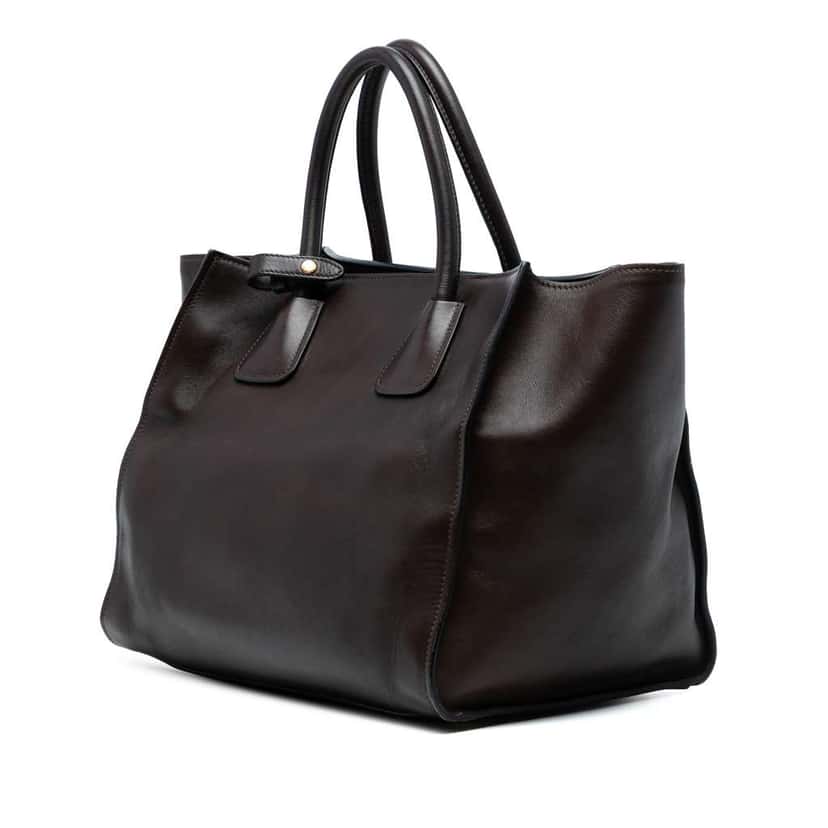 Prada Soft Calf Shopping Tote Brown Leather Good condition - Back View
