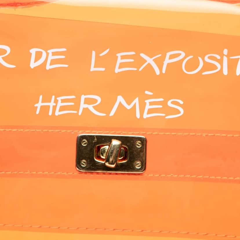 Hermès Vinyl Souvenir De L Exposition Kelly Handbag Orange Good condition - Box View