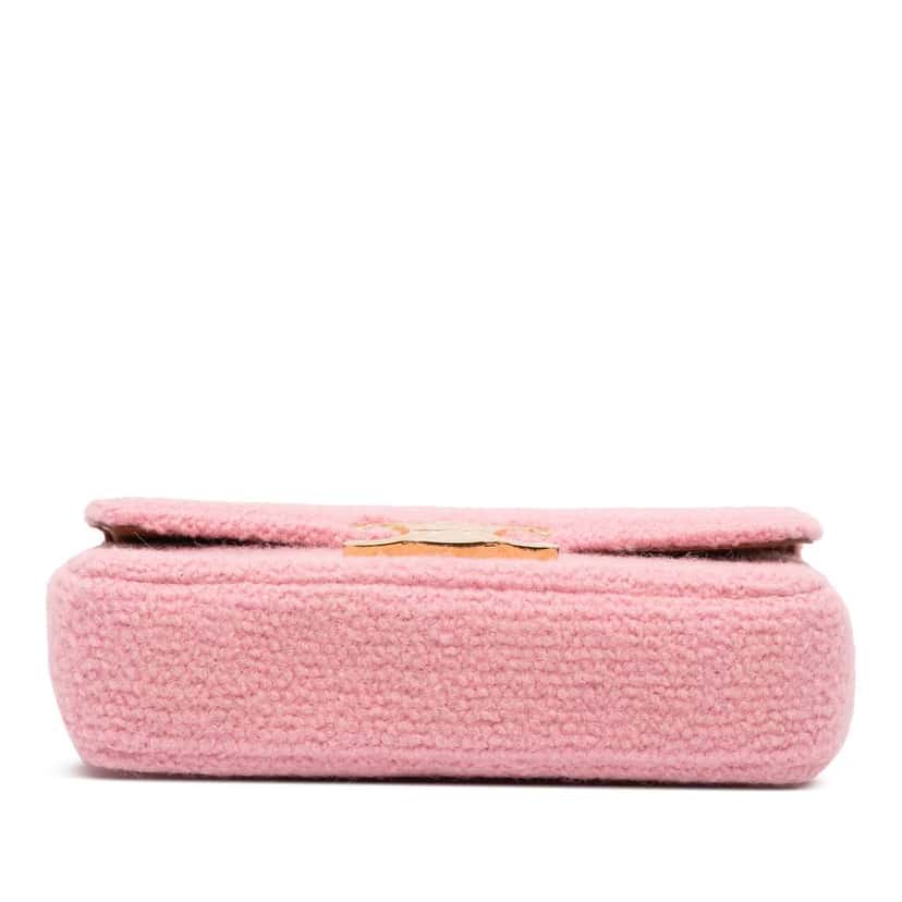 Celine Tweed Claude Chain Shoulder Bag Pink Tweed Good condition - Inside View