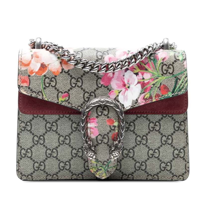Gucci Small GG Supreme Blooms Dionysus Crossbody Brown Canvas Good condition - Front View
