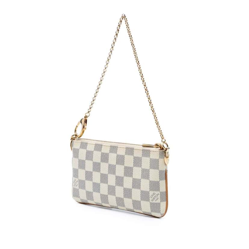Louis Vuitton Damier Azur Pochette Milla MM White Good condition - Back View