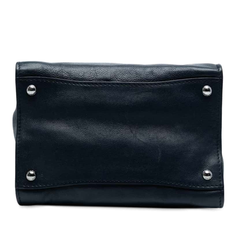 Prada Small Glace Calf Twin Pocket Satchel Blue Leather Good condition - Inside View
