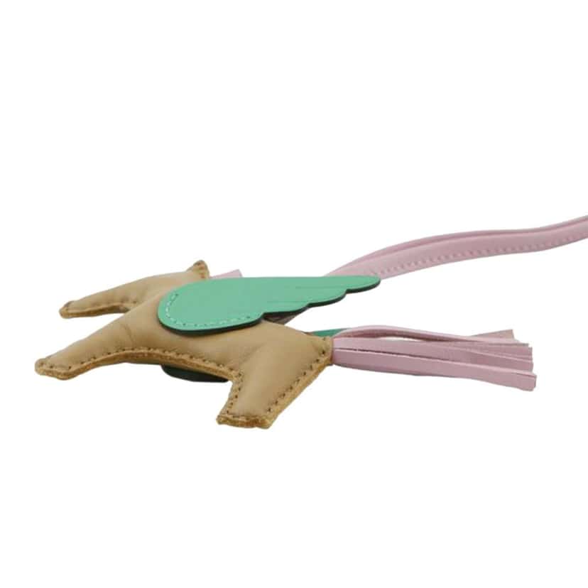 Hermès Milo Lambskin and Swift Rodeo Pegase Bag Charm PM Brown Leather Good condition - Inside View