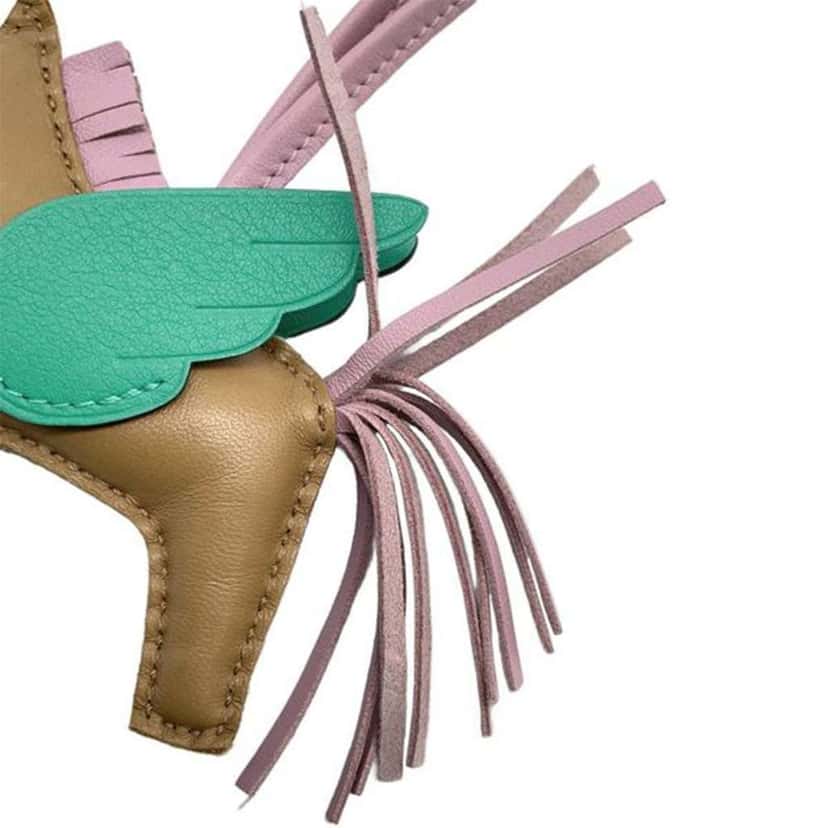 Hermès Milo Lambskin and Swift Rodeo Pegase Bag Charm PM Brown Leather Good condition - Box View