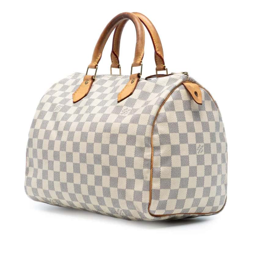 Louis Vuitton Damier Azur Speedy 30 White Good condition - Back View