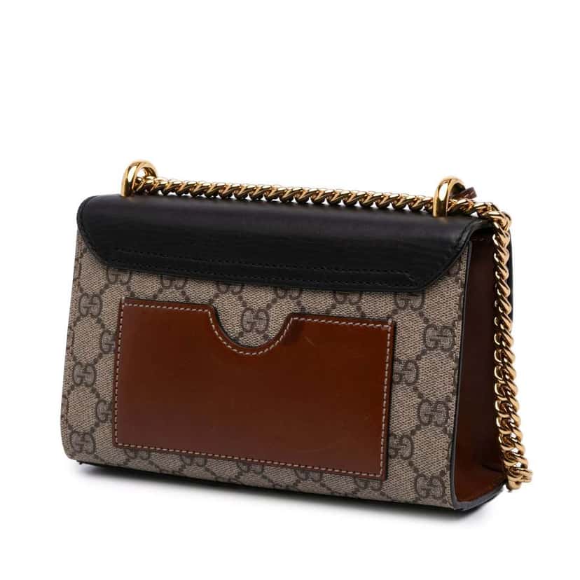 Gucci Small GG Supreme Padlock Crossbody Brown Canvas Good condition - Back View