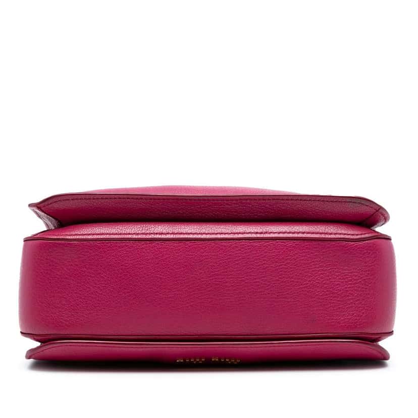 Miu Miu Goatskin Madras Satchel Pink Leather Good condition - Inside View