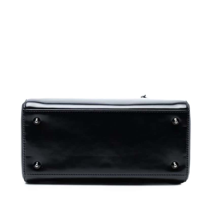 Dior Medium Patent Lady Dior Black Leather Good condition - Inside View