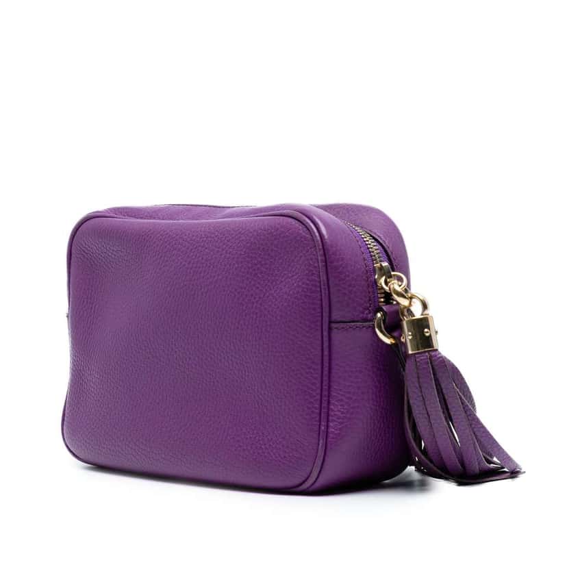Gucci Metallic Leather Soho Disco Crossbody Purple Leather Good condition - Back View