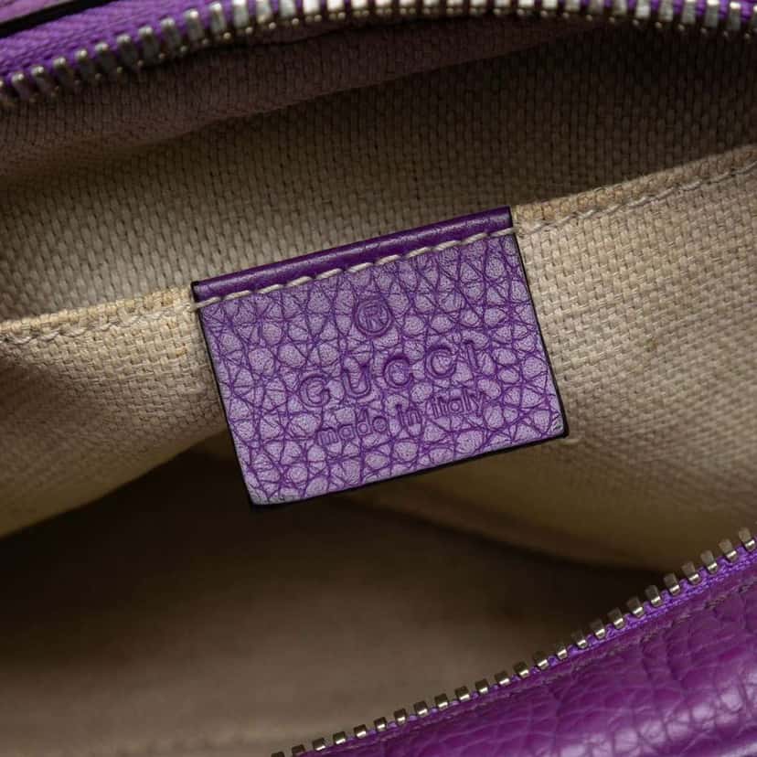 Gucci Metallic Leather Soho Disco Crossbody Purple Leather Good condition - Box View