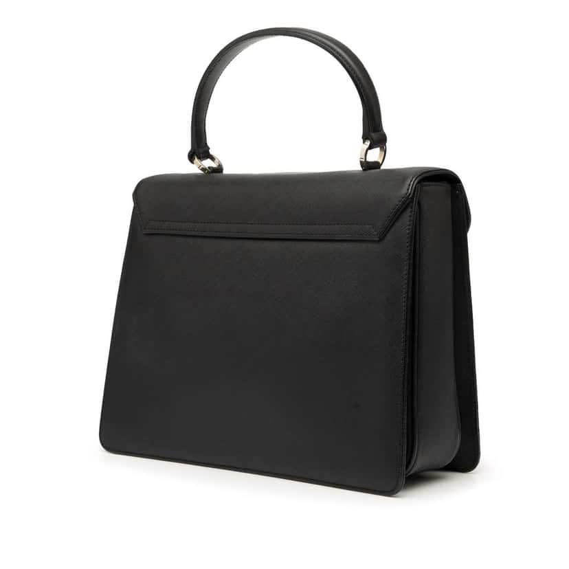 Salvatore Ferragamo Gancini Leather Katia Satchel Black Leather Good condition - Back View