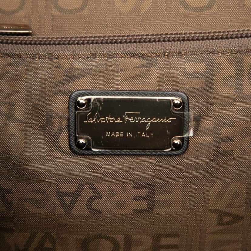 Salvatore Ferragamo Gancini Leather Katia Satchel Black Leather Good condition - Box View
