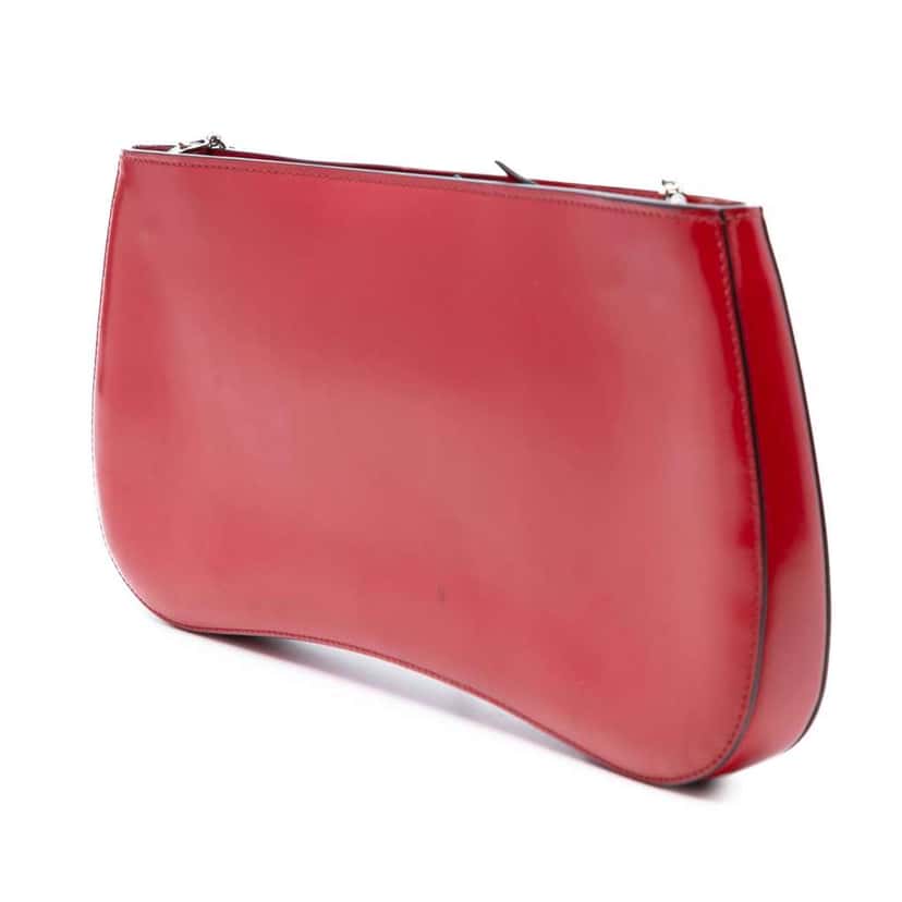 Prada Spazzolato Sidonie Chain Crossbody Red Leather Good condition - Back View