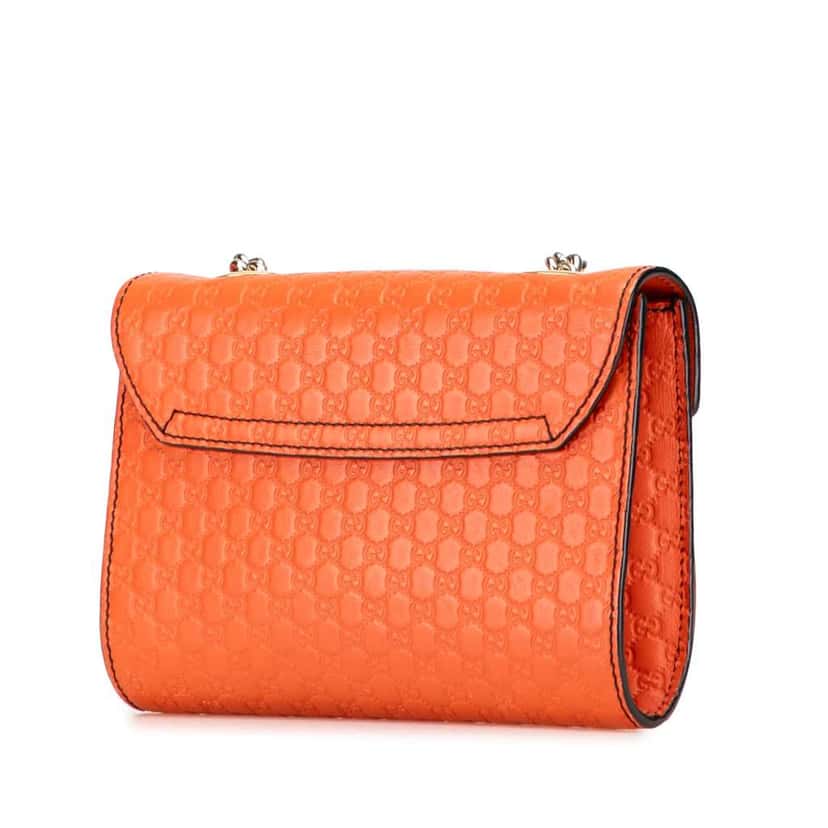 Gucci Mini Microguccissima Emily Crossbody Orange Leather Good condition - Back View