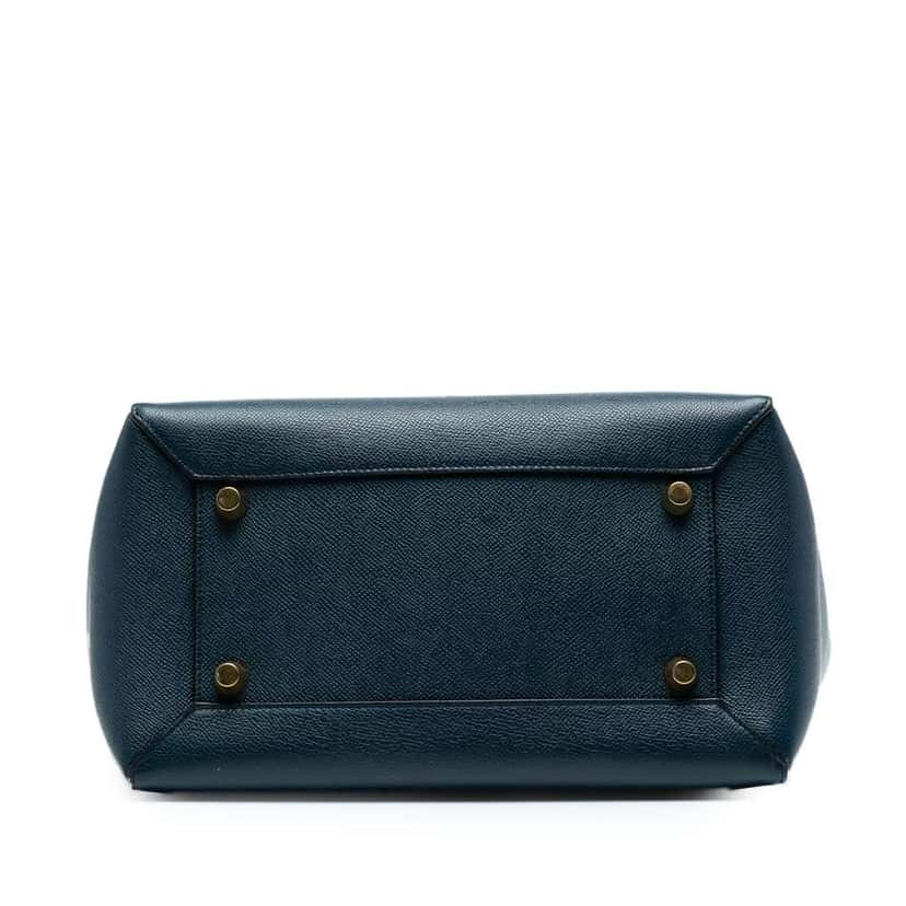 Celine Mini Grained Calfskin Belt Bag Blue Leather Good condition - Inside View