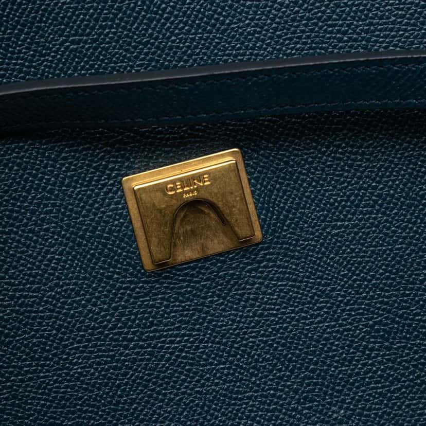 Celine Mini Grained Calfskin Belt Bag Blue Leather Good condition - Box View