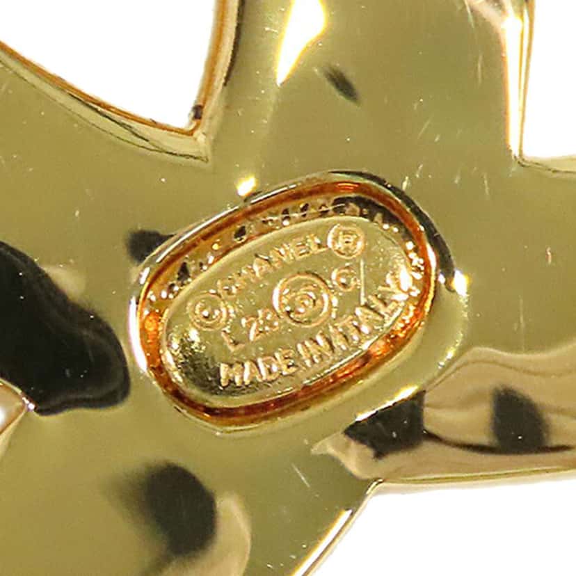 Chanel Gold Plated CC Rhinestone Brooch Gold Metal Good condition - Inside View