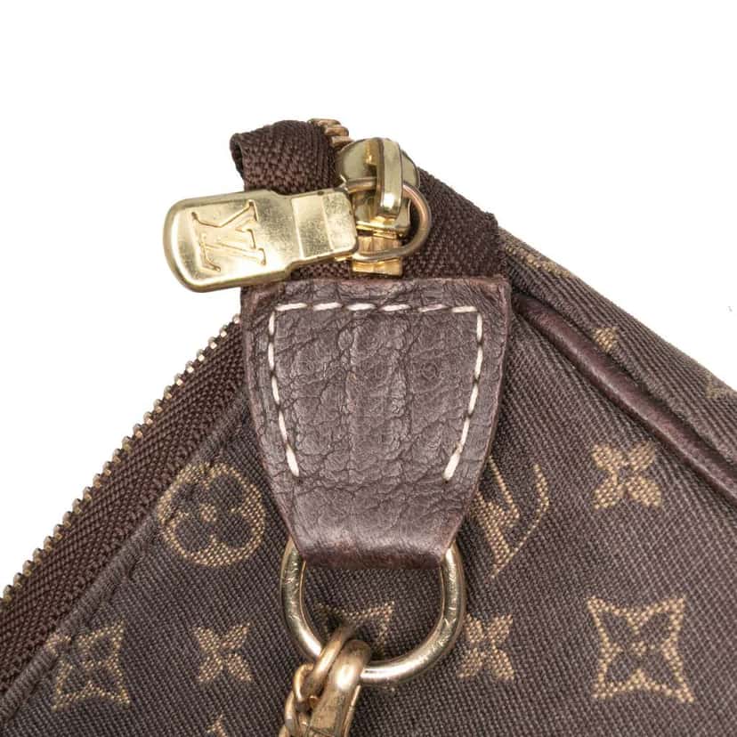 Louis Vuitton Monogram Mini Lin Bucket PM Pouch Brown Canvas Good condition - Box View