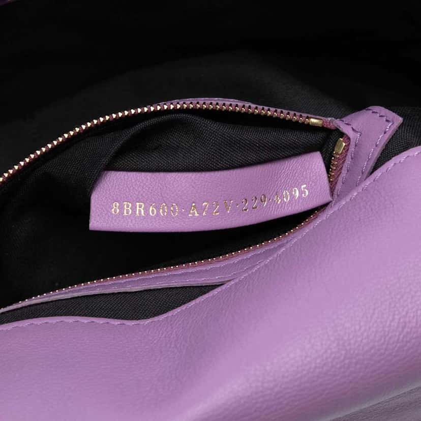 Fendi Zucca Embossed Leather Baguette Satchel Purple Leather Good condition - Box View