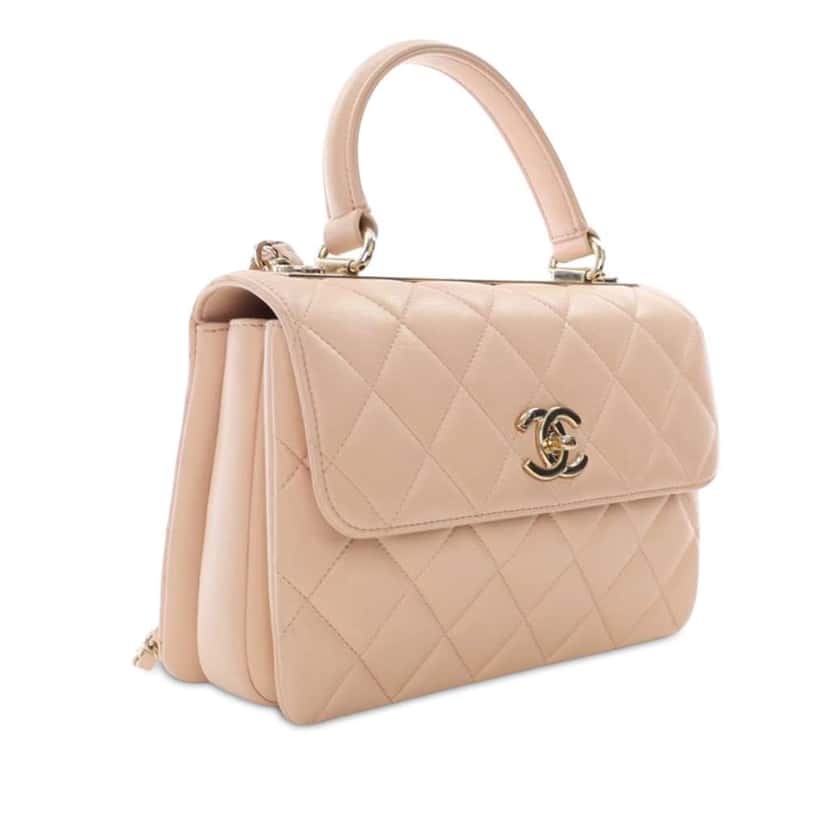 Chanel Small Quilted Lambskin Trendy CC Flap Brown Leather Good condition - Back View