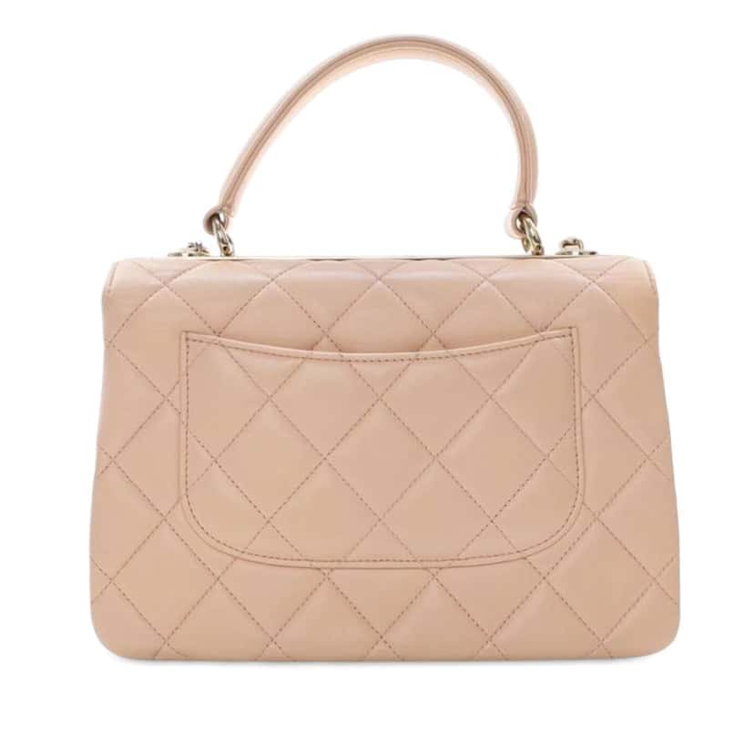 Chanel Small Quilted Lambskin Trendy CC Flap Brown Leather Good condition - Inside View