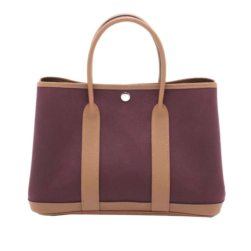 Hermès Toile Militaire and Negonda Garden Party 30 Purple Canvas Good condition - Front View